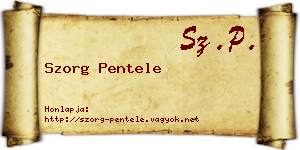 Szorg Pentele névjegykártya